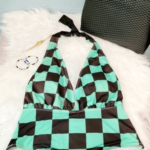 Style Box NWOT sz Lg one piece halter swimsuit vacation style box